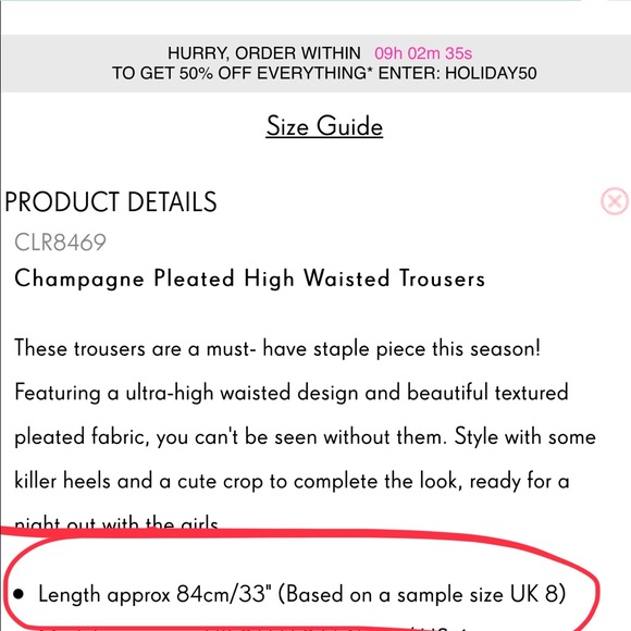 Follie Champagne Pleated High Waisted Trousers - Picture 3 of 5